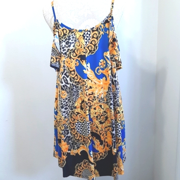 Knit Cold Shoulder Print Dress - Picture 5 of 5
